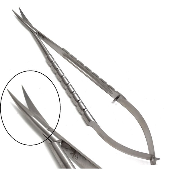 A2Z Scilab Castroviejo Micro Scissors 5.5" Curved, Round Handle A2Z-ZR546 - main